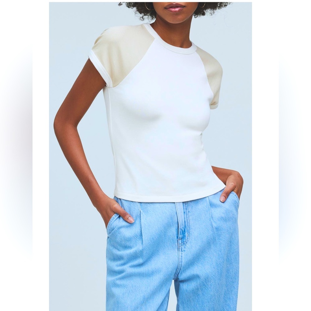 NWT SZ X-SM Made well Color-Block Raglan Baby Tee 🩶